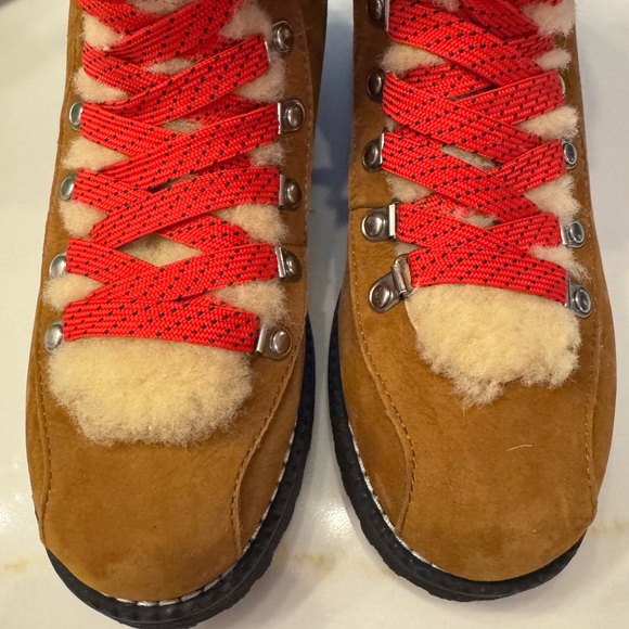 J. Crew Brown Suede Boots with Red Laces New in Box - Picture 5 of 12